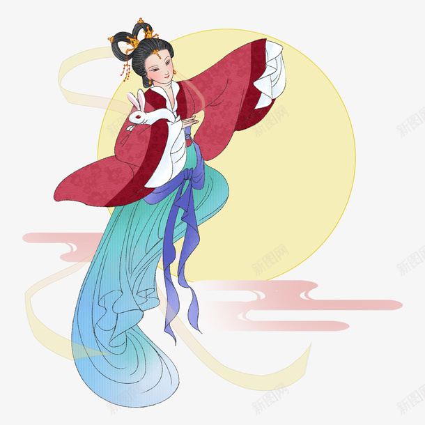 嫦娥奔月兔子7png免抠素材_新图网 https://ixintu.com 中秋节 兔子 嫦娥奔月 节日