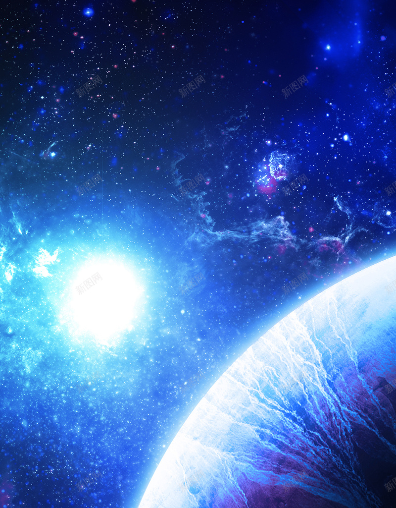 蓝色太空大气梦幻背景jpg设计背景_新图网 https://ixintu.com H5 商务 地球 大气 太空 梦幻 科幻 科技 蓝色