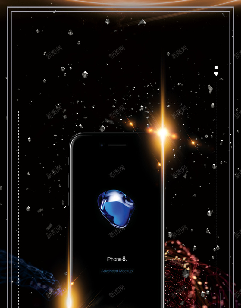 黑色创意炫酷苹果手机背景psd设计背景_新图网 https://ixintu.com X iPhone iPhone8 iphone 人脸识别 未来 苹果8 苹果8plus 苹果X