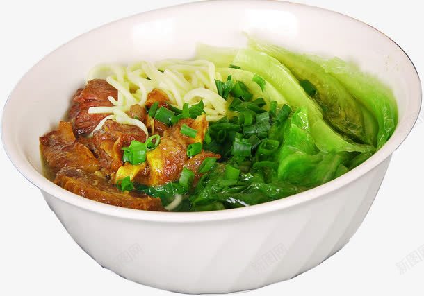 红烧肉青菜干拌面png免抠素材_新图网 https://ixintu.com 干拌面 红烧肉 青菜 面条 面食 食物