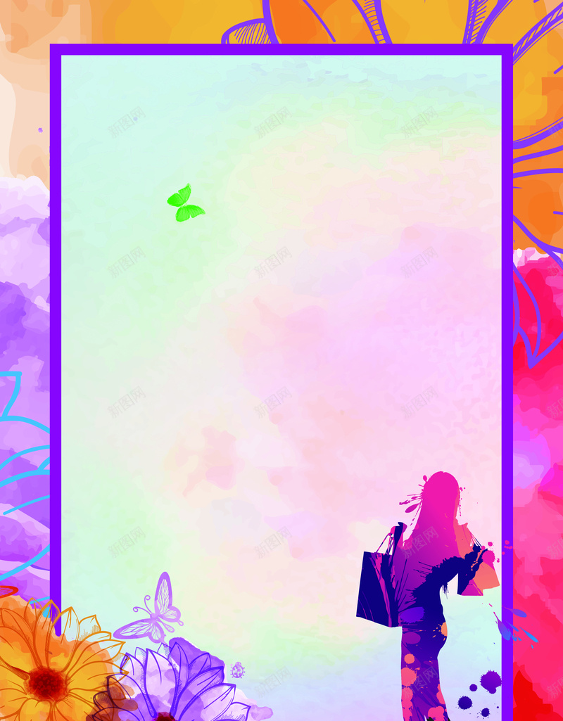 紫色女生节海报背景psd设计背景_新图网 https://ixintu.com 海报 海报素材 素材 素材海报 紫色 背景 背景海报 背景素材