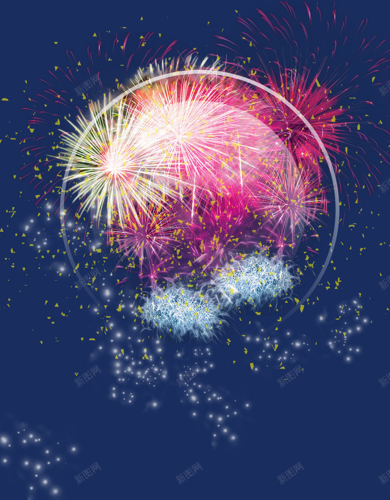 狂欢新年烟花H5背景图jpg设计背景_新图网 https://ixintu.com 狂欢 蓝色 新年 烟花 元旦 唯美 激情 跨年