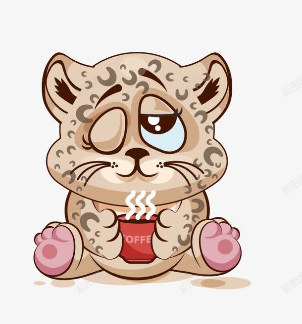 调皮的小动物png免抠素材_新图网 https://ixintu.com 动物 咖啡 手绘 睁眼睛 闭眼睛
