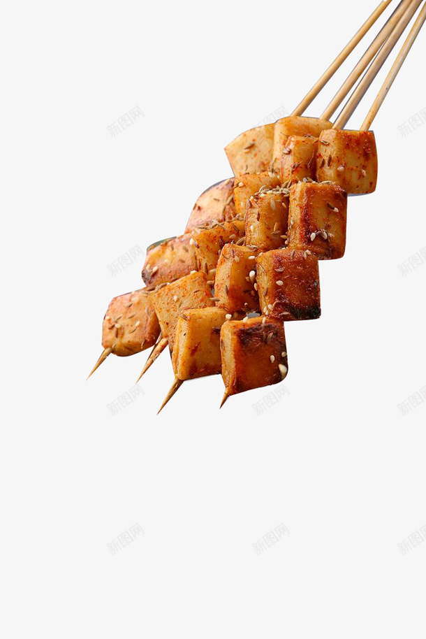 烧烤鱼豆腐四串png免抠素材_新图网 https://ixintu.com 烧烤 烧烤鱼豆腐 烧烤鱼豆腐4串 豆腐串 鱼豆腐