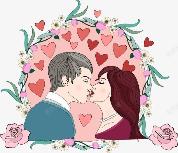 情人节亲嘴的情侣png免抠素材_新图网 https://ixintu.com 亲嘴的情侣 恩爱情侣 情人节 爱心满满 甜蜜蜜 红色爱心