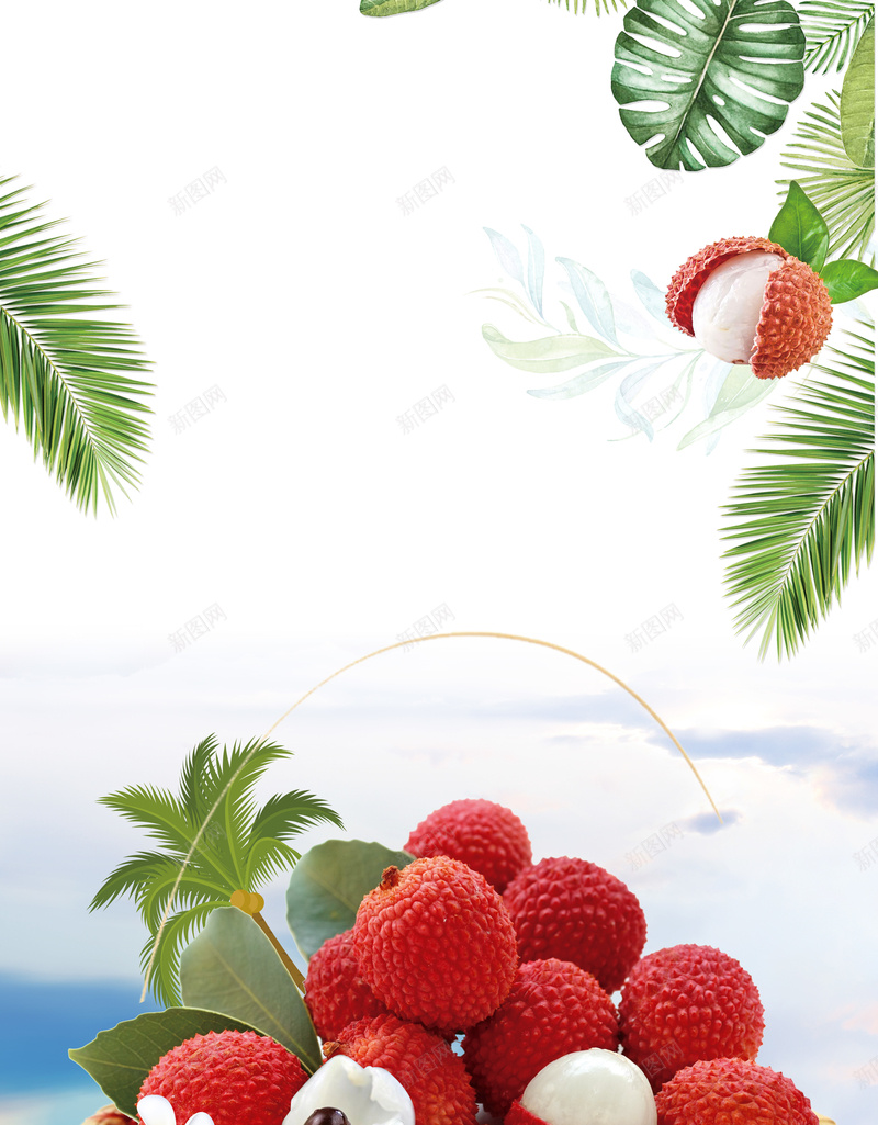 新鲜荔枝采摘水果报psd设计背景_新图网 https://ixintu.com 叶子 夏季水果 新鲜 新鲜荔枝 水果促销 生活百科 美味 美食 荔枝 荔枝采摘
