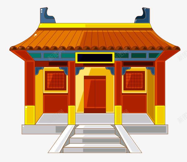 黄色卡通小楼装饰图案png免抠素材_新图网 https://ixintu.com 免抠PNG 卡通 小楼 装饰图案 黄色