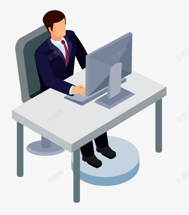 扁化人物矢量图eps免抠素材_新图网 https://ixintu.com PPT人物图 PPT信息图表 商务图表 扁化人物 电脑员 矢量图