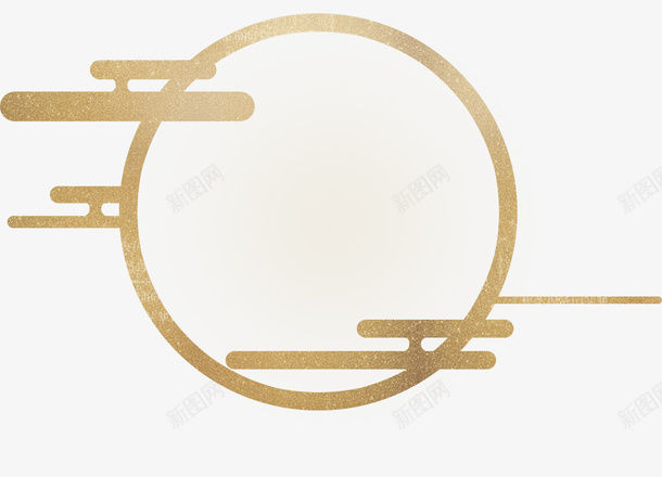 简易月亮轮廓中国风png免抠素材_新图网 https://ixintu.com 中国风 月亮 简易 金色