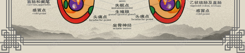 中国风足道穴位图海报背景素材jpg设计背景_新图网 https://ixintu.com 中国风 中国传统文化 水墨画 足道海报 足部穴位海报 穴位 不通则痛 通则不痛