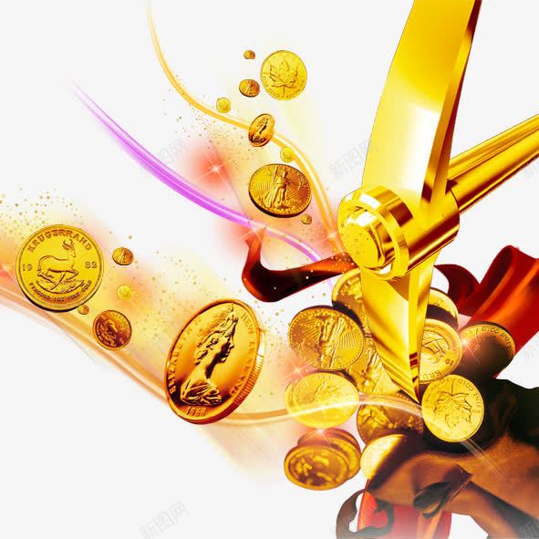 创意金融金币png免抠素材_新图网 https://ixintu.com 金币锄头创意金融