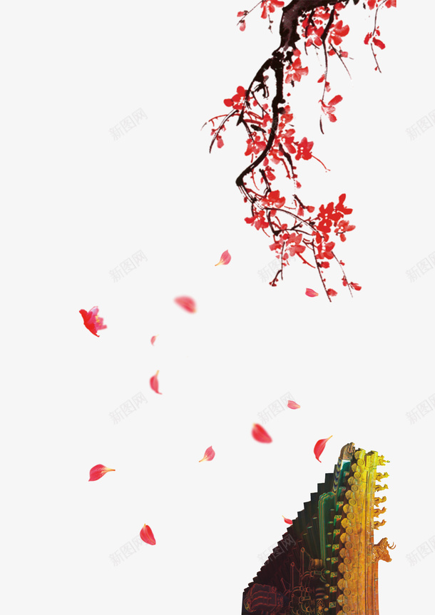 装饰花梅花落花png免抠素材_新图网 https://ixintu.com 梅花 落花 落花时节 落花缤纷