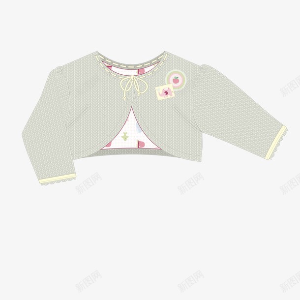 女童外套png免抠素材_新图网 https://ixintu.com 漂亮 系带 针织