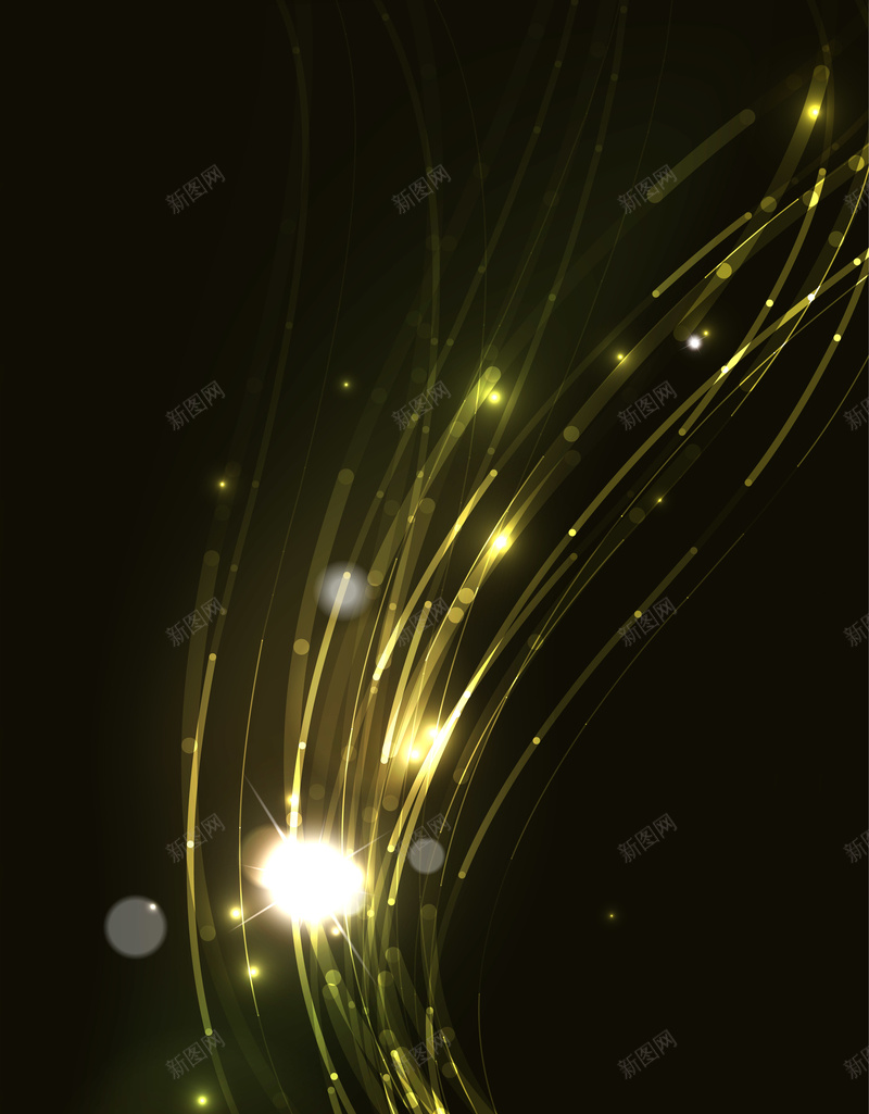 黄色科技光晕矢量背景eps设计背景_新图网 https://ixintu.com 光晕 光线 商务 矢量背景开心 科幻 科技 纤维 黄色 黑色 矢量图