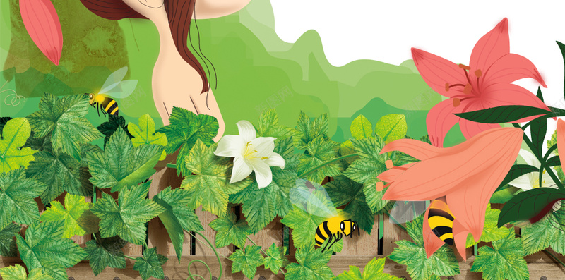 手绘春花春景H5背景psd设计背景_新图网 https://ixintu.com 手绘 春花 红色 绿叶 花朵 春景 蓝色 天空 春来了