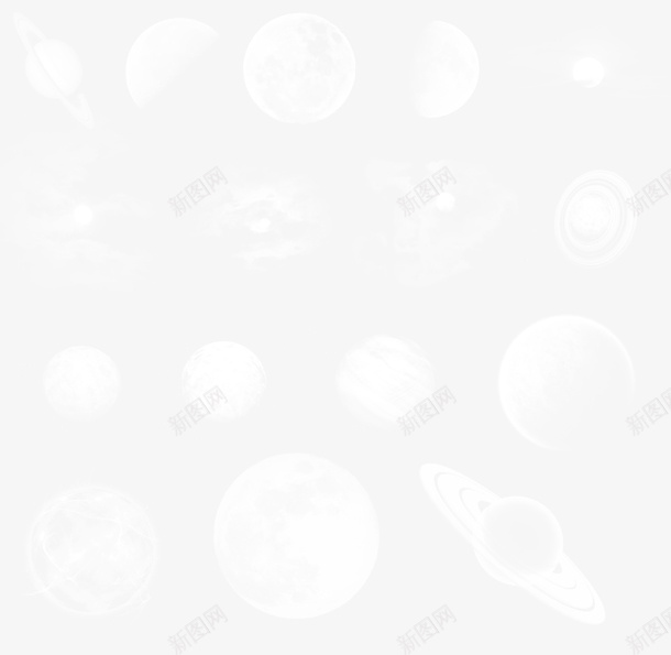 星球psd免抠素材_新图网 https://ixintu.com 星云 星球 月亮 月球