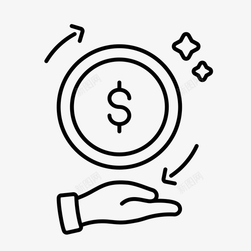货币流通商业硬币图标svg_新图网 https://ixintu.com 商业 大纲 硬币 美元 货币流通 金融