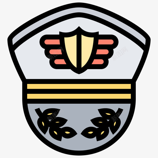 Cap船长136号机场线条颜色图标svg_新图网 https://ixintu.com 136号 Cap 机场 线条 船长 颜色