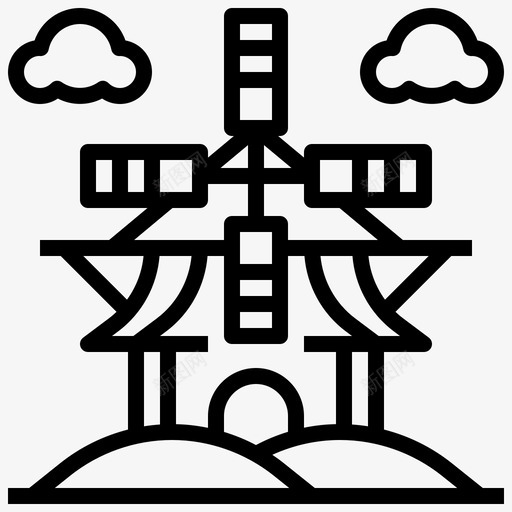 Kinderdijk风车世界地标2直线型图标svg_新图网 https://ixintu.com Kinderdijk 世界 地标 直线 线型 风车