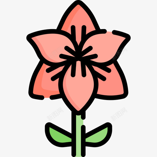 花自然花5线状颜色图标svg_新图网 https://ixintu.com 线状 自然 颜色