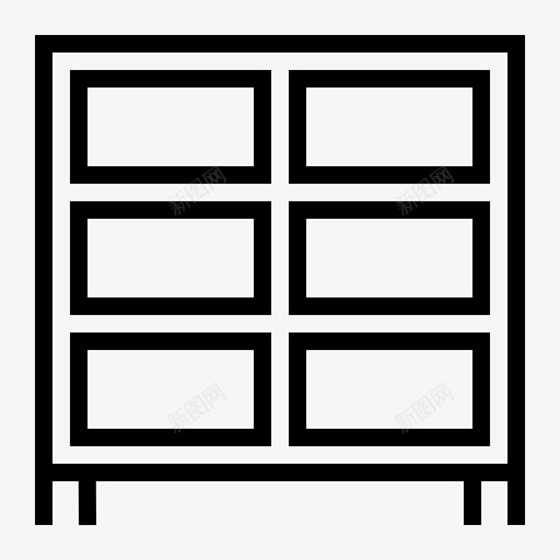 衣柜卧室家具图标svg_新图网 https://ixintu.com 卧室 客厅 家具 房子 衣柜