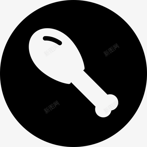 肉腿食物圆扁图标svg_新图网 https://ixintu.com 圆扁 食物