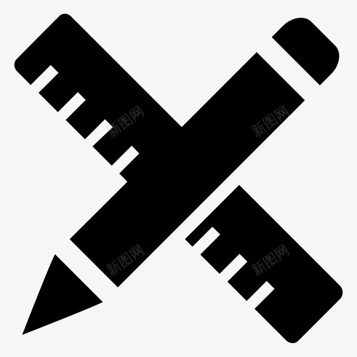 铅笔和刷子测量文具图标svg_新图网 https://ixintu.com 刷子 工具 文具 测量 设备 铅笔