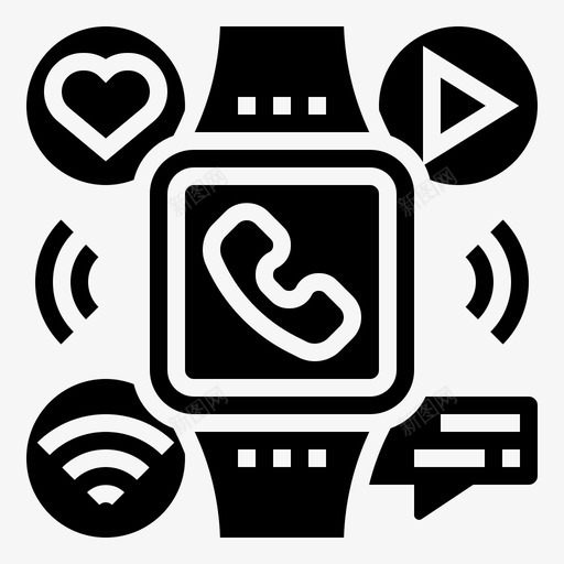 智能手表gadget24字形图标svg_新图网 https://ixintu.com gadget 字形 手表 智能