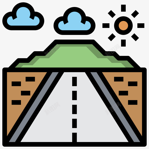 道路运动跑步4线性颜色图标svg_新图网 https://ixintu.com 线性 跑步 运动 道路 颜色