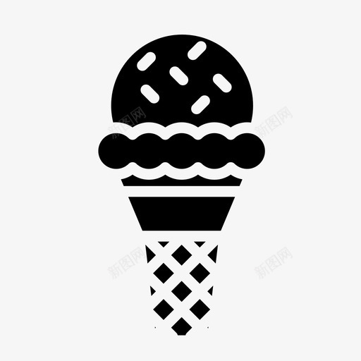 冰淇淋筒海滩甜点图标svg_新图网 https://ixintu.com 乐趣 冰淇淋 夏日 海滩 甜点 食物