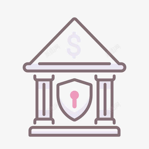 银行银行93线性颜色图标svg_新图网 https://ixintu.com 线性 银行 颜色