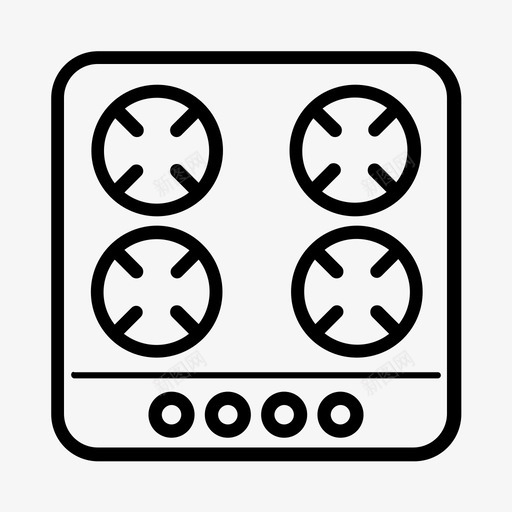 煤气炉厨师食物图标svg_新图网 https://ixintu.com 厨师 厨房用具 煤气炉 食物