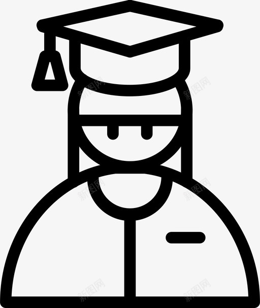 学生研究生学习图标svg_新图网 https://ixintu.com 个人 图标 学习 学生 工作 研究生 线图