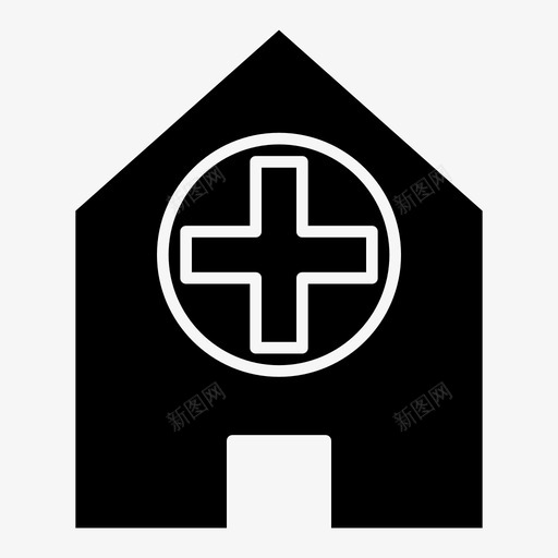 医院建筑诊所图标svg_新图网 https://ixintu.com 健康 医务室 医院 图示 工具 建筑 设置 诊所