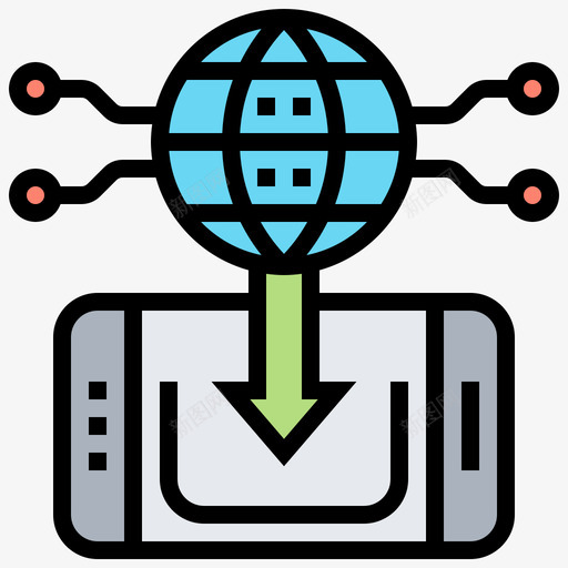网络技术8线颜色图标svg_新图网 https://ixintu.com 下载 网络技术 颜色