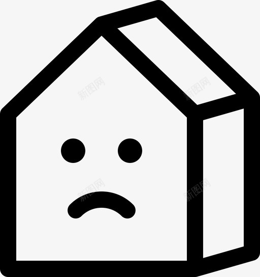 家脸眉头图标svg_新图网 https://ixintu.com 多米 悲伤 房子 眉头 米克