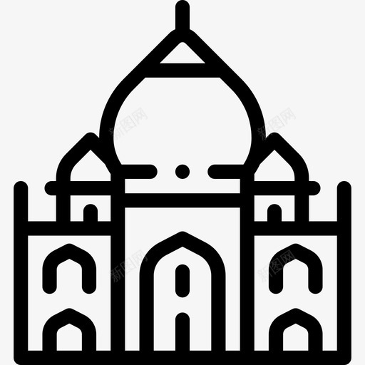 泰姬陵印度38线性图标svg_新图网 https://ixintu.com 印度 泰姬 线性