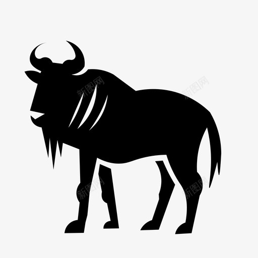 牛羚非洲羚羊图标svg_新图网 https://ixintu.com gnus 动物 动物园 牛羚 羚羊 非洲