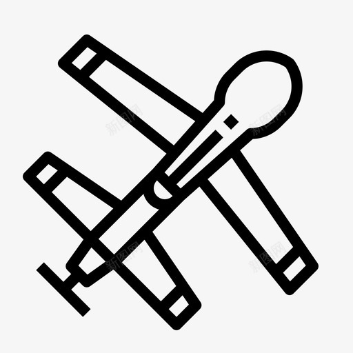 军用飞机47直线型图标svg_新图网 https://ixintu.com 军用 直线 线型 飞机