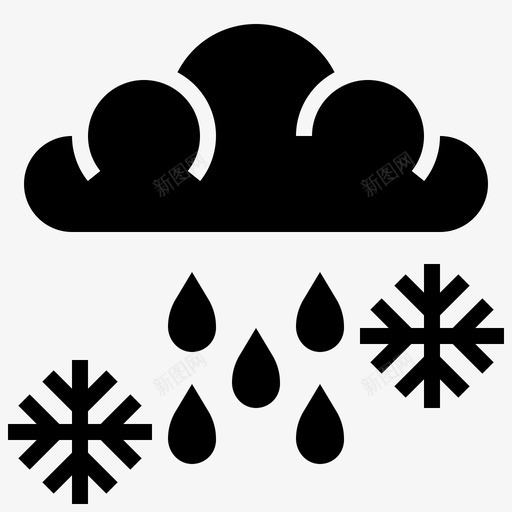 下雪天气247填充图标svg_新图网 https://ixintu.com 下雪 填充 天气