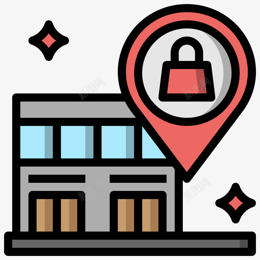 商店购物中心5线性颜色图标svg_新图网 https://ixintu.com 商店 线性 购物中心 颜色