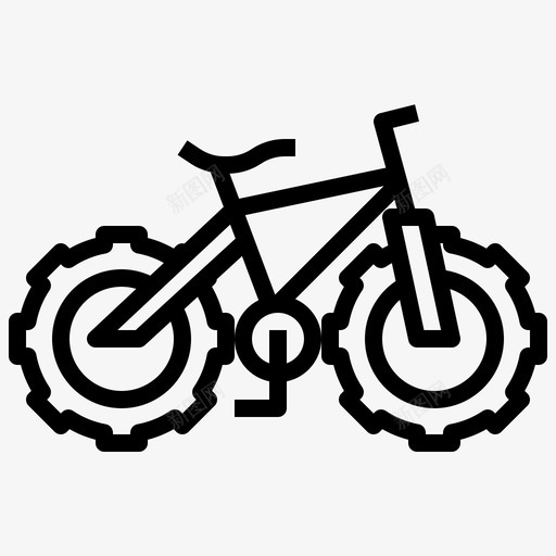 山地自行车33号自行车直线型图标svg_新图网 https://ixintu.com 33号 山地 直线 线型 自行车