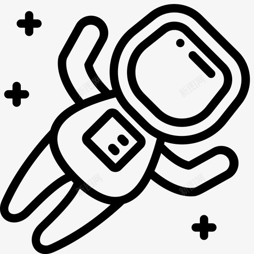 宇航员宇航员3直线型图标svg_新图网 https://ixintu.com 宇航员 直线 线型
