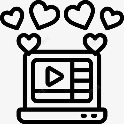 视频社交20线性图标svg_新图网 https://ixintu.com 社交 线性 视频