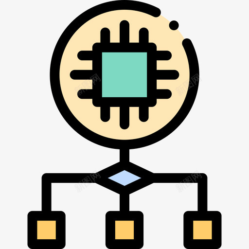算法人工智能111线性颜色图标svg_新图网 https://ixintu.com 人工智能 算法 线性 颜色