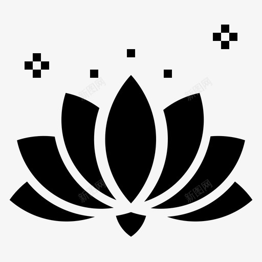 莲花印度40填充图标svg_新图网 https://ixintu.com 印度 填充 莲花