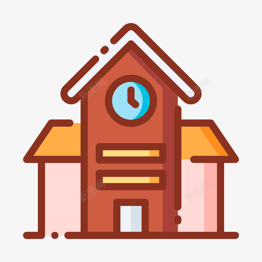 市政厅建筑64线条色彩图标svg_新图网 https://ixintu.com 市政厅 建筑 线条 色彩