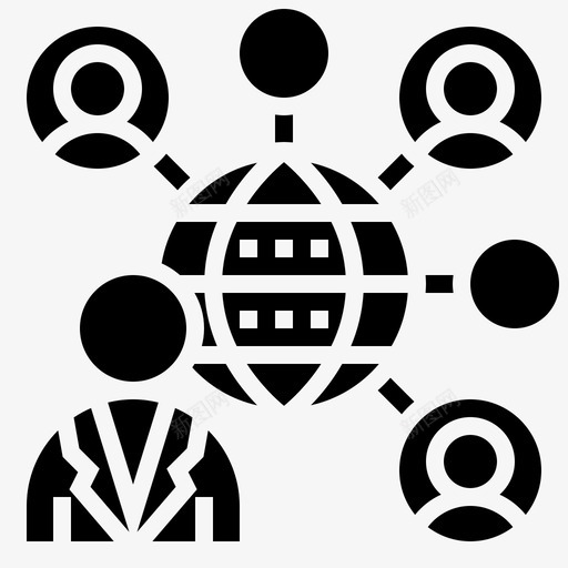 网络现代商业5字形图标svg_新图网 https://ixintu.com 商业 字形 现代 网络