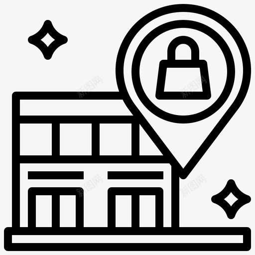 商店购物中心2直线型图标svg_新图网 https://ixintu.com 商店 直线 线型 购物中心
