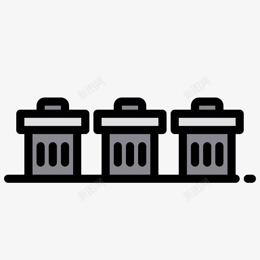 垃圾桶家居用品2线性颜色图标svg_新图网 https://ixintu.com 垃圾桶 家居用品 线性 颜色